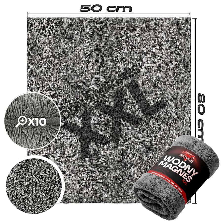 BTS Wodny Magnes - Ekstremalnie chłonny, dwustronny ręcznik do auta XXL